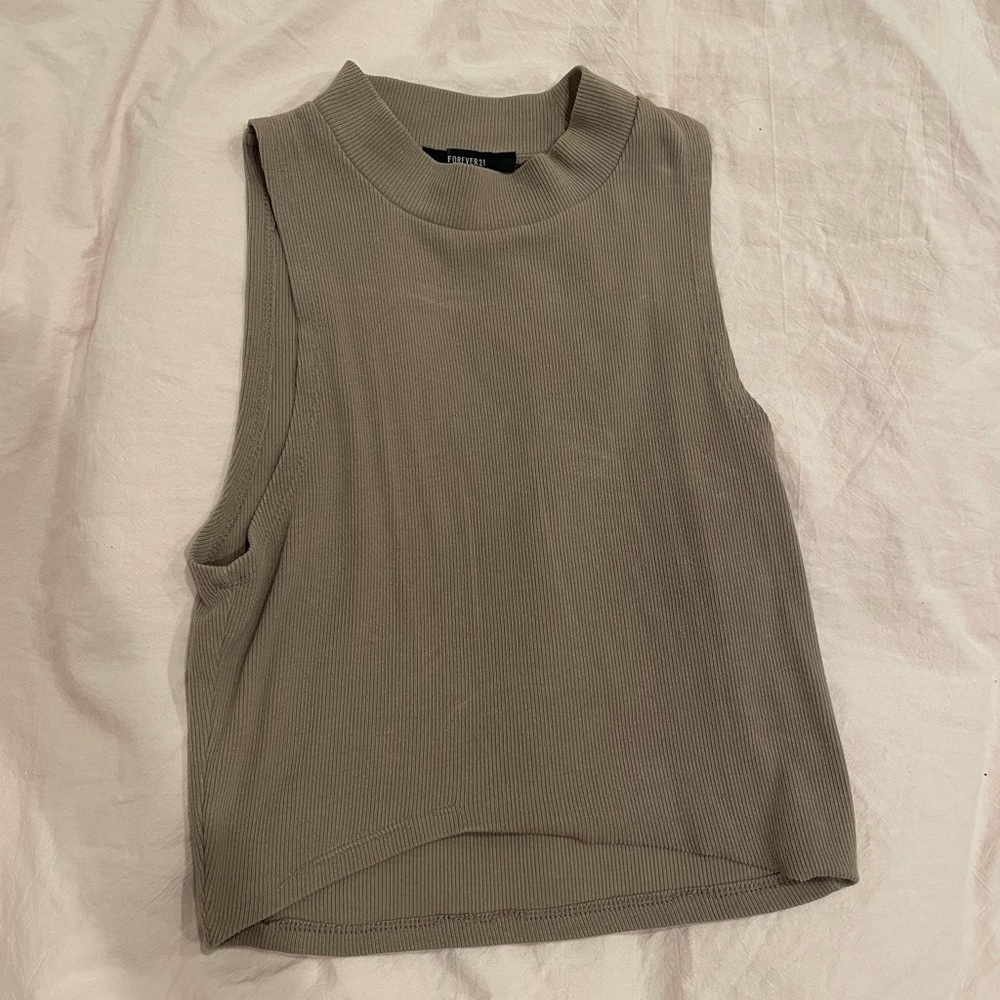 Forever 21 Sleeveless Brown Muscle Tee